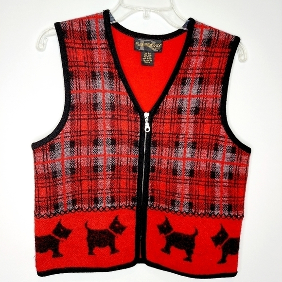 VTG 100% Wool Scottish Terrier Dog Sweater Vest - Picture 3 of 10